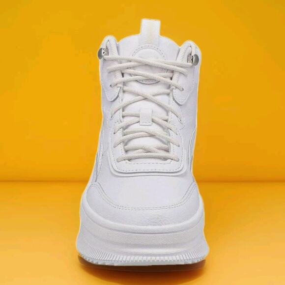 PUMA Women's Mayra Sneaker Boot High 10.5 Puma White-puma White-puma Silver New - Picture 3 of 9